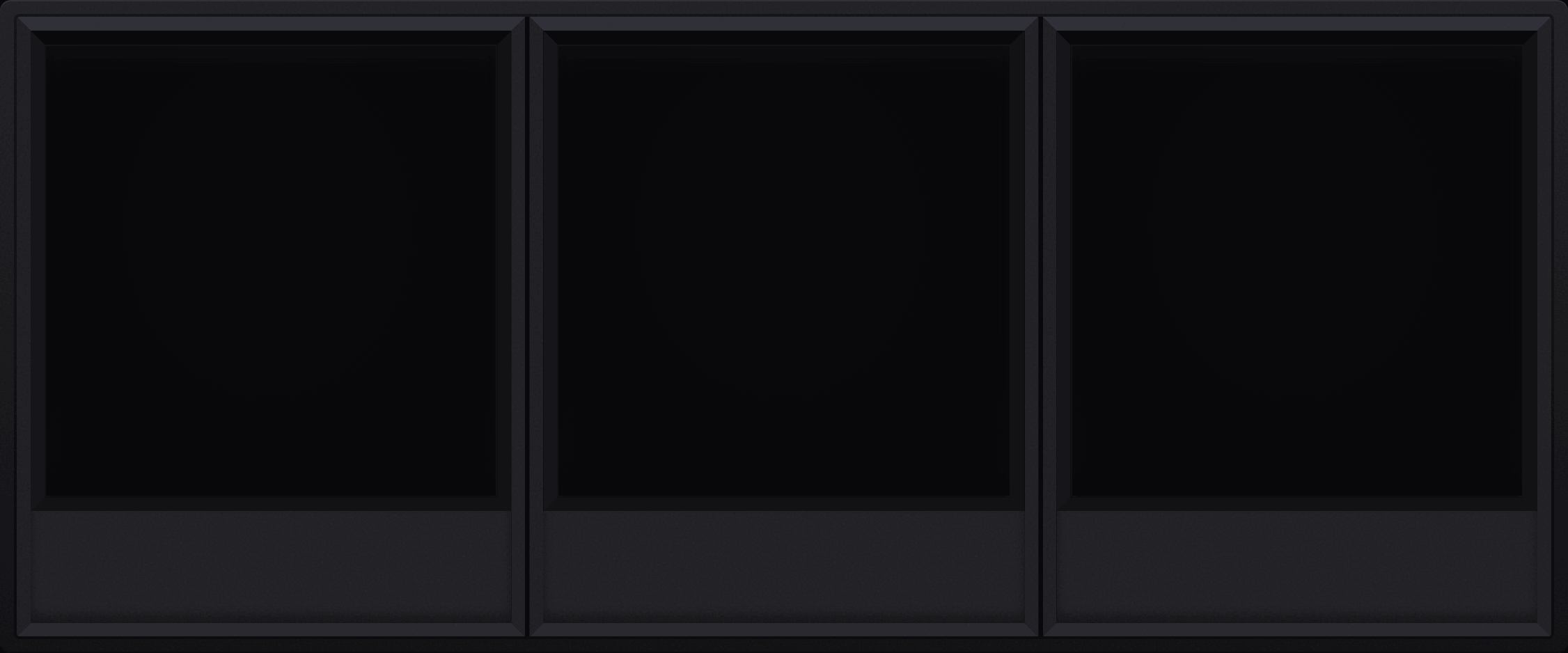 Storm Charcoal Display Case (1x3)
